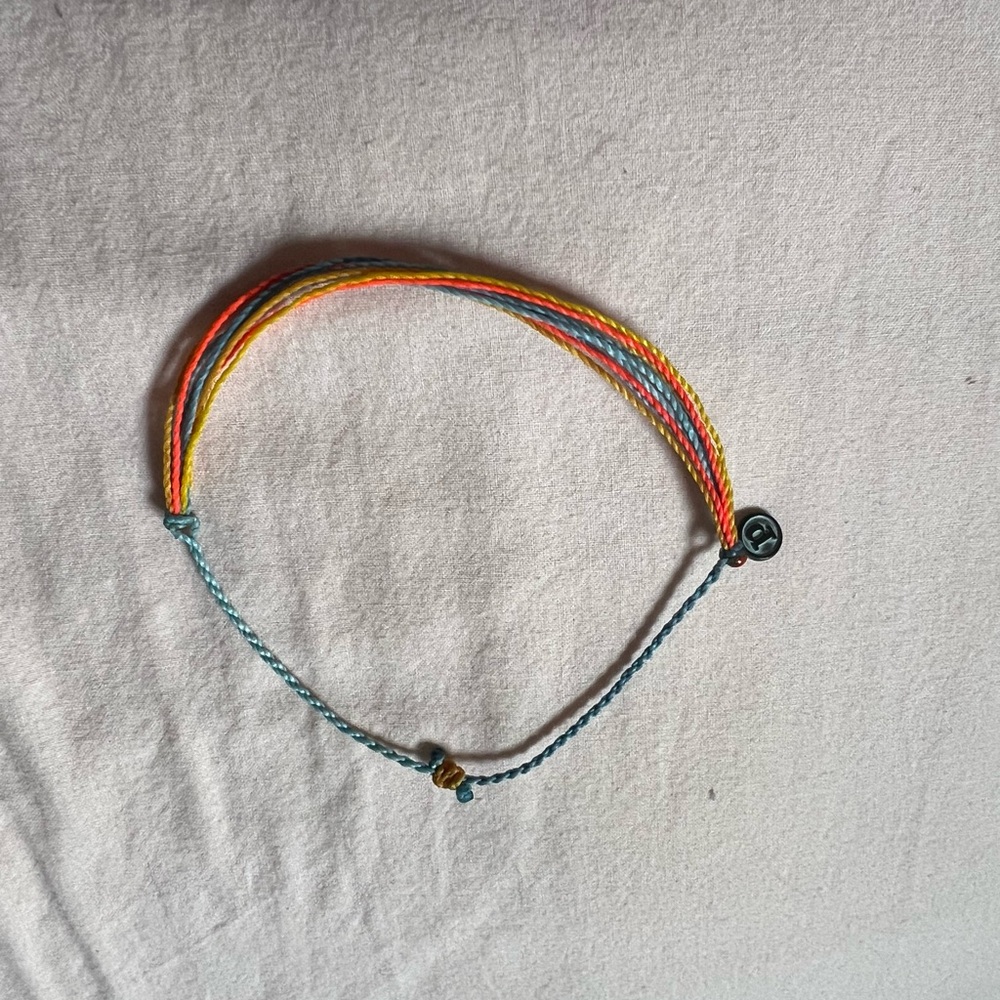 Multi-color Pura Vida bracelet, bright colors.